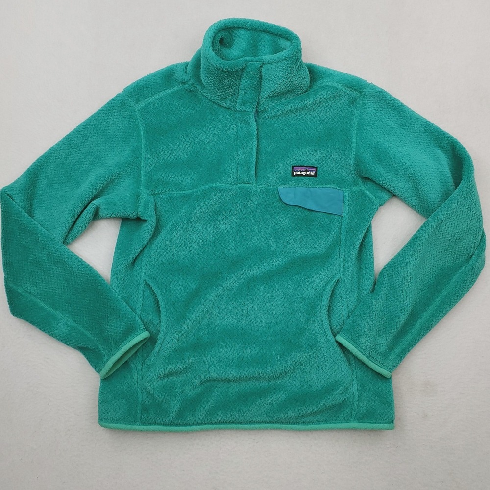 Patagonia Re-Tool Snap T Fleece Pullover Womens Small Green Teal Jacket Thermal
